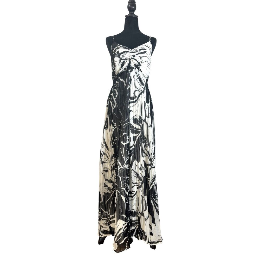Express Black White Floral Maxi Dress Small NWOT Boned Bodice Formal